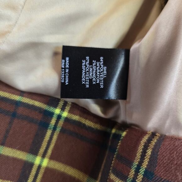 Hours Vintage Style Y2K Cropped Plaid Zip-Up V Neck Jacket Women's Size XS - Picture 11 of 13